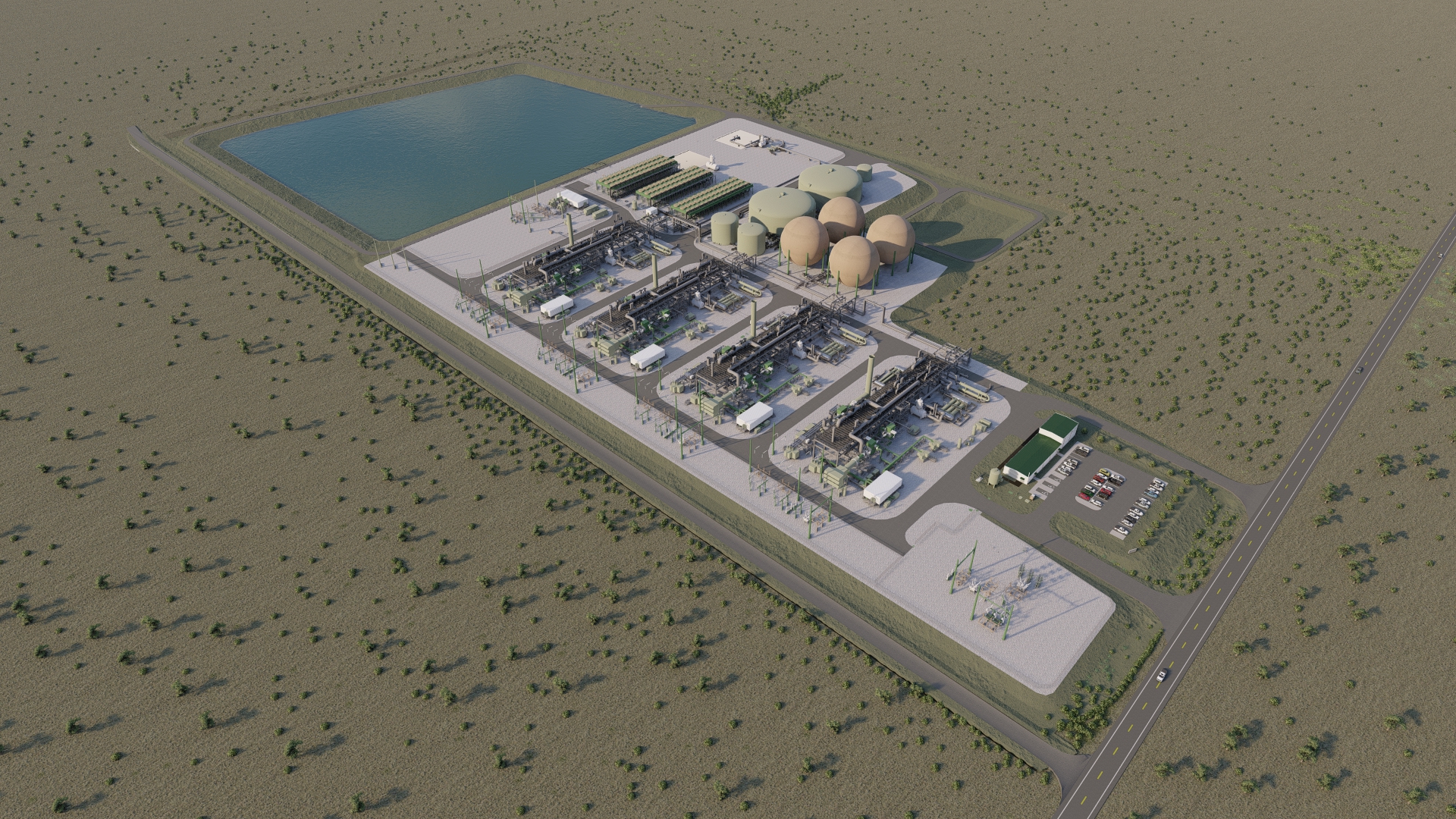 A standard 500MW A-CAES Rendering